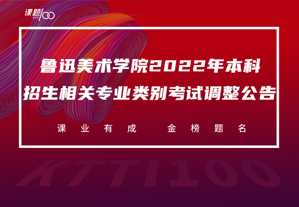 鲁迅美术学院2022年本科招生相关专业类别考试调整公告