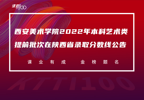 西安美术学院2022年本科艺术类提前批次在陕西省录取分数线公告